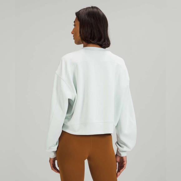 lululemon athletica Tops - Lululemon 10/10 -Perfectly Oversized Cropped Crew Softstreme -Ocean Air Blue- 10